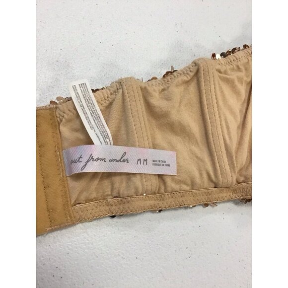 Woman’s Top Bustier Wire/Boning Gold Sequins Size M 🤩 - Picture 5 of 6
